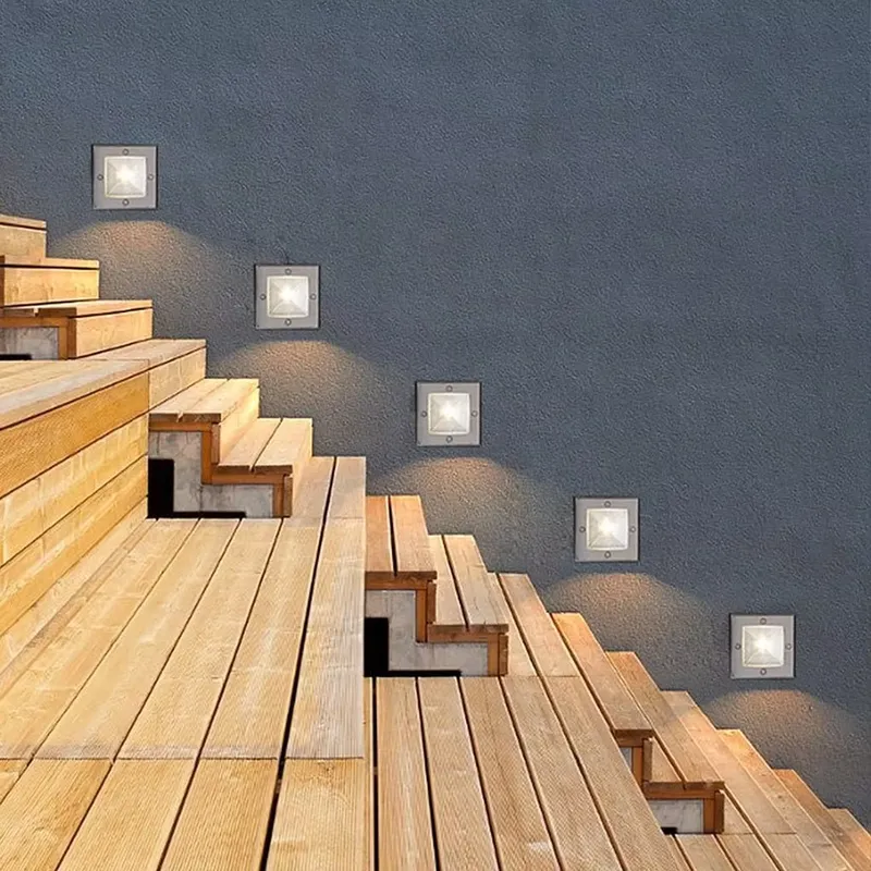 Outdoor Lighting For Steps - โคมไฟติดผนังภายนอก 4W IP67 กันน้ำ สแตนเลส สำหรับติดตั้งฝังพื้น