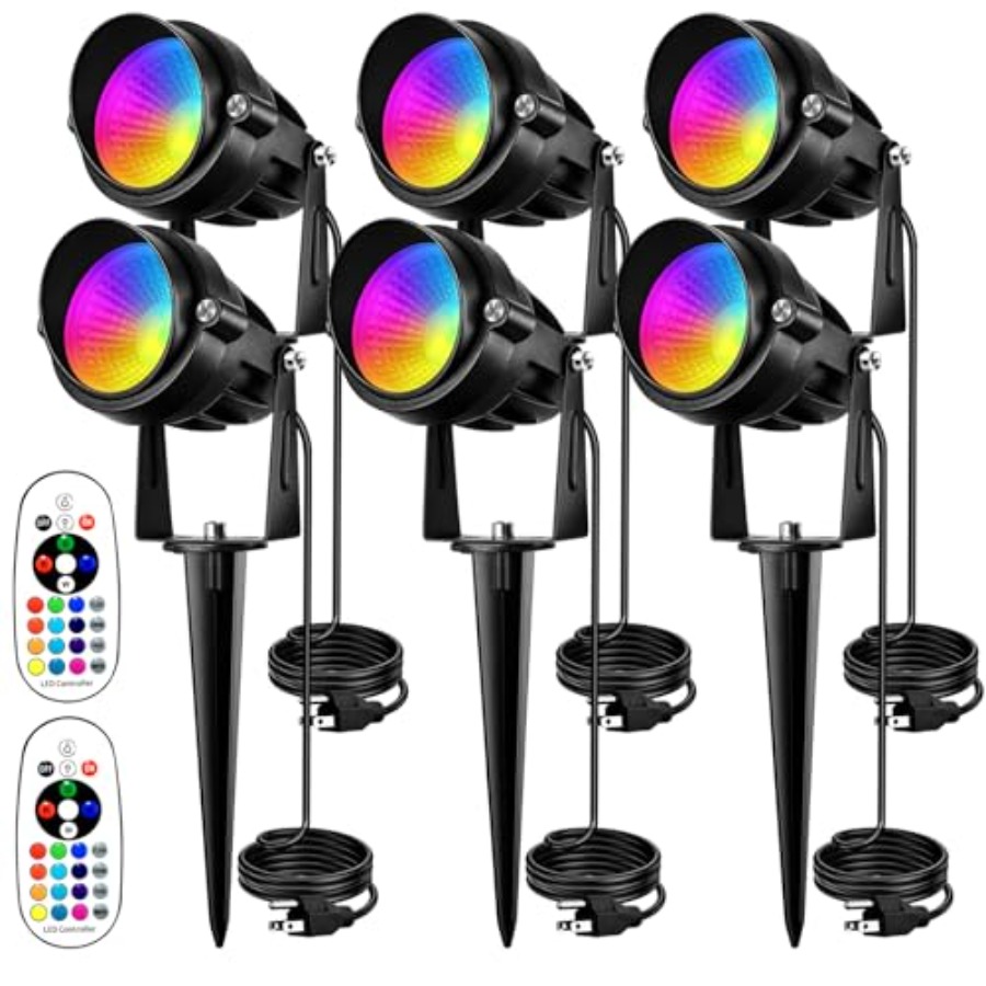 Color Changing Outdoor - ไฟสปอตไลท์ RGB สำหรับภายนอกอาคาร 10W ไฟ LED