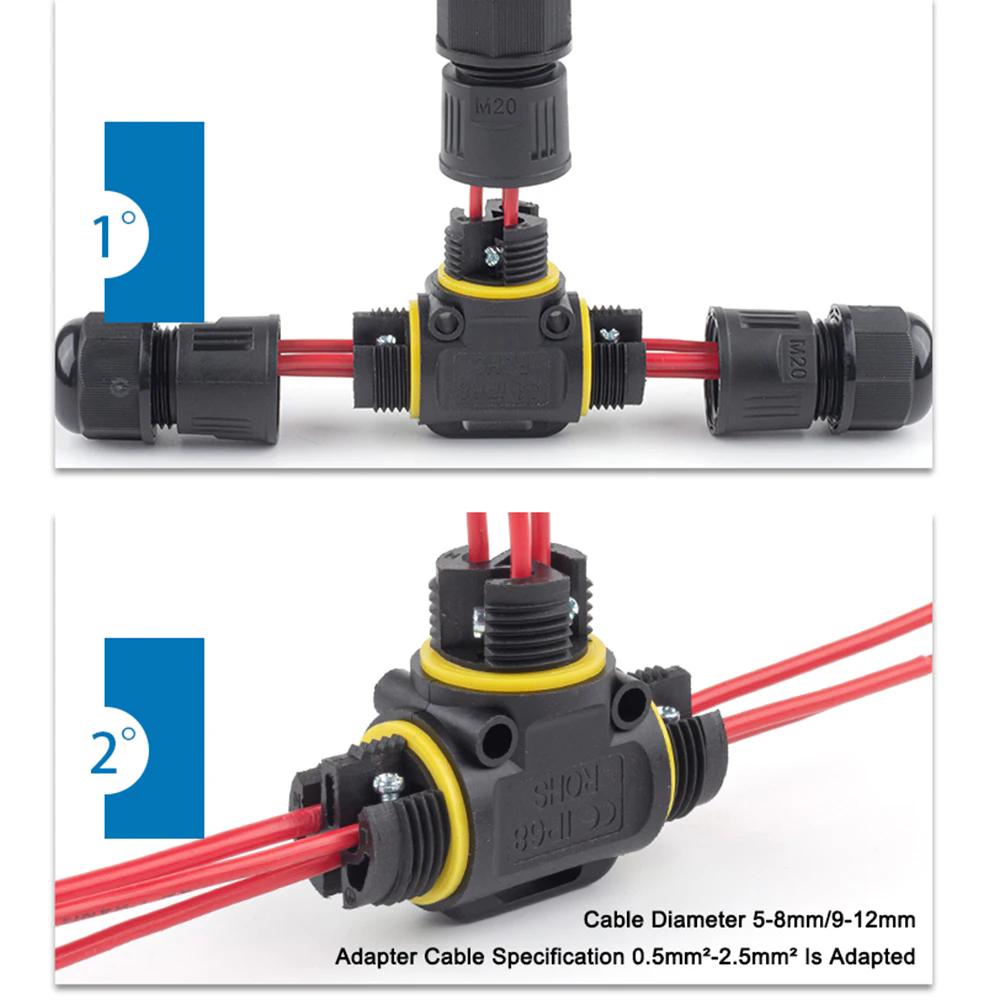 Outdoor Lighting Junction - กล่องเชื่อมต่อสายไฟฟ้ากันน้ำกลางแจ้ง IP68, กล่องพลาสติก PC สำหรับไฟ LED