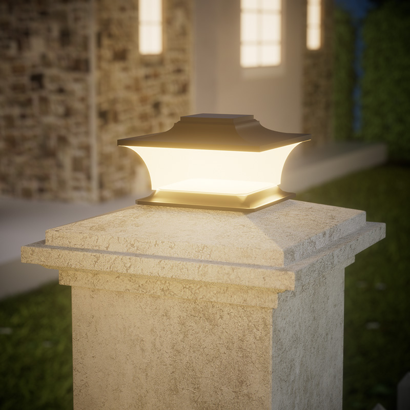 Post Cap Light - ไฟโพสต์พลังงานแสงอาทิตย์พร้อมเปิด/ปิดอัตโนมัติ, ไฟ LED แนวนอนสําหรับทางเดินสวนรั้วโพสต์ลาน