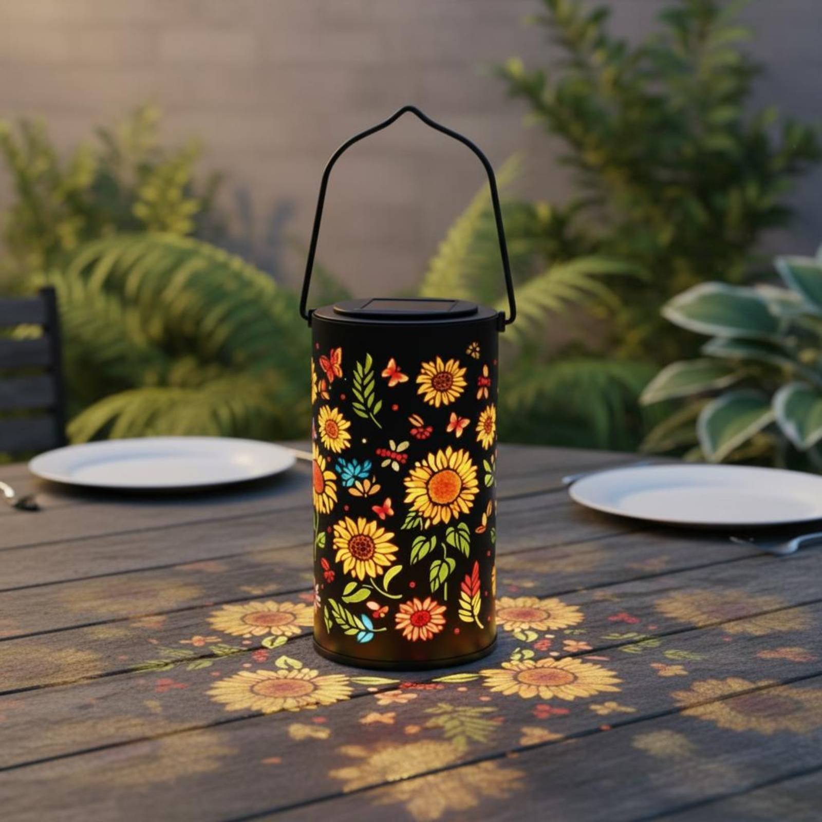 Solar Lantern Hanging - โคมไฟพลังงานแสงอาทิตย์หลากสีสัน โคมไฟแขวนพลังงานแสงอาทิตย์ที่เป็นมิตรกับสิ่งแวดล้อม ตกแต่งภายนอกอาคาร ทนทานต่อสภาพอากาศ เปิดอัตโนมัติเมื่อพลบค่ำ