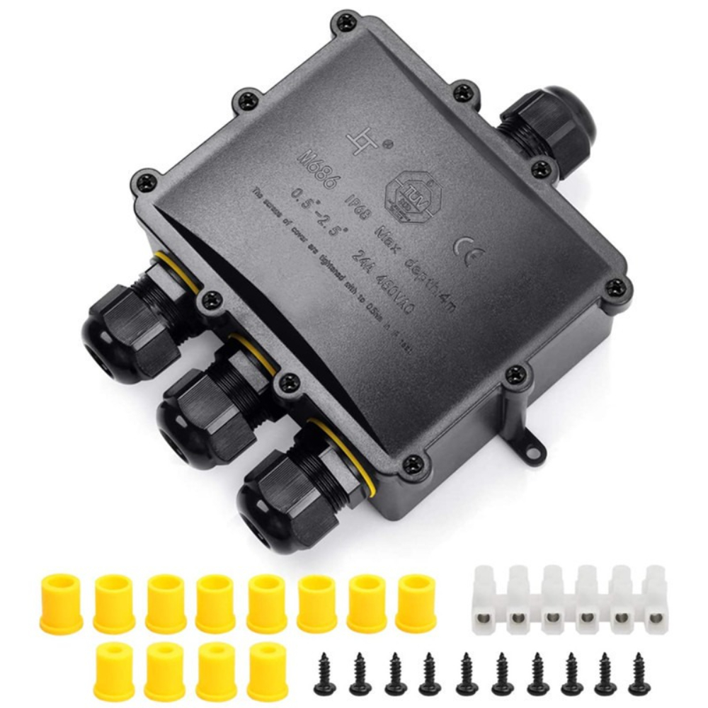 Outdoor Lighting Underground Wiring - 4Way 1In3Out IP68 กันน้ํา 4-14 มม.สายไฟพลังงานแสงอาทิตย์