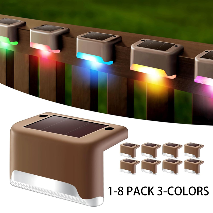 Outdoor Lighting On Fence - 1-8 Pack LED พลังงานแสงอาทิตย์ไฟรั้วกลางแจ้งโคมไฟสวนสําหรับบันไดลาน Patio Pathway