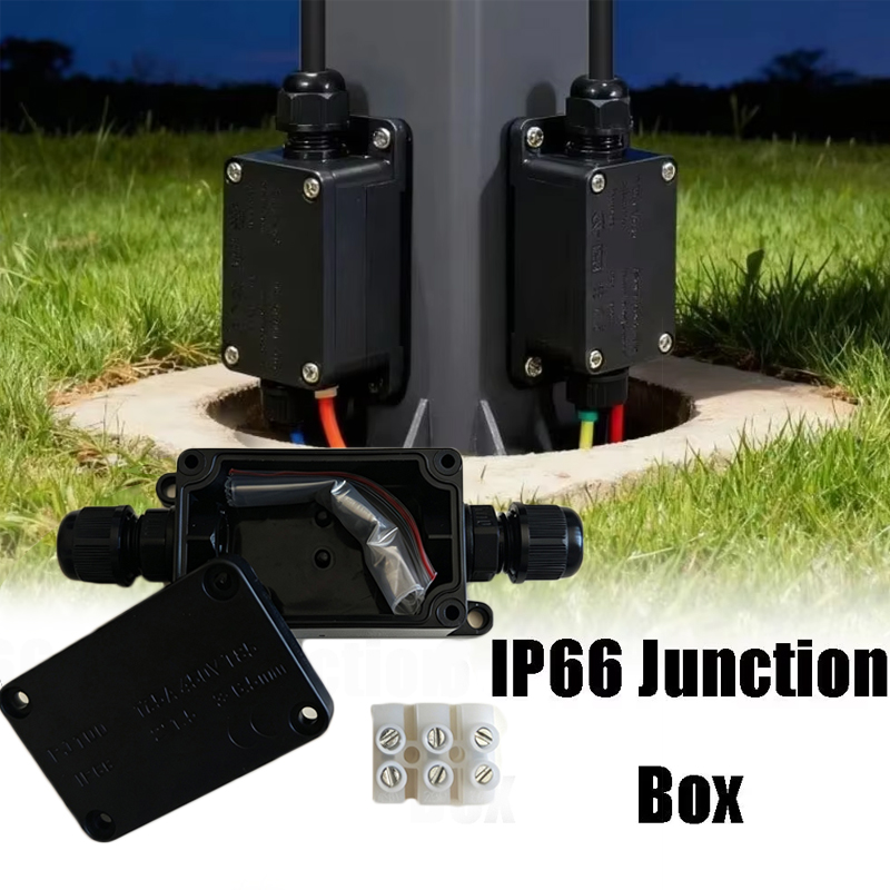 Outdoor Lighting Junction - 1 ชิ้น 2 ทางกันน้ำกลางแจ้ง IP66 สายไฟเชื่อมต่อสายไฟกล่องรวมสัญญาณพร้อมเทอร์มินัล