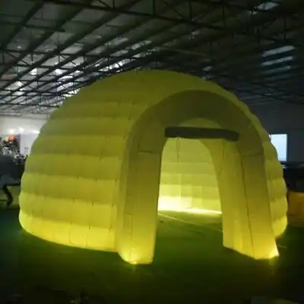 Outdoor Lighting Rental For Party - เต็นท์โดมเป่าลมสีขาวสำหรับจัดงานกลางแจ้ง ผ้าใบอ๊อกซ์ฟอร์ดสำหรับโฆษณา พร้อมไฟ LED สำหรับงานปาร์ตี้ คอนเสิร์ต