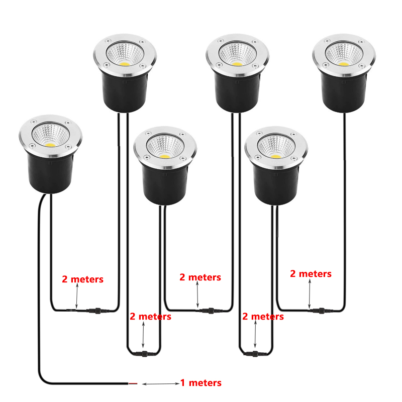 Outdoor Lighting Underground Wiring - ไฟ LED ฝังพื้นกันน้ำ IP67 พร้อมสายถอดได้ 2