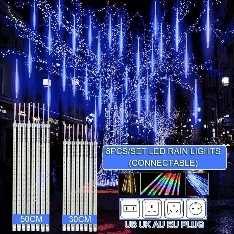 Outdoor Lighting Tree - 30 ซม./50 ซม.ฝนดาวตกกันน้ํา 8 หลอดไฟ LED