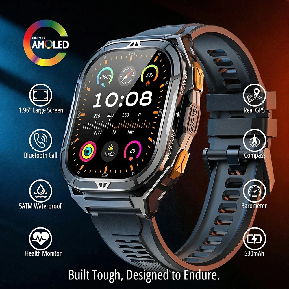 Outdoor Lighting For Steps - สมาร์ทวอทช์ AMOLED ระดับหรู พร้อม GPS แท้