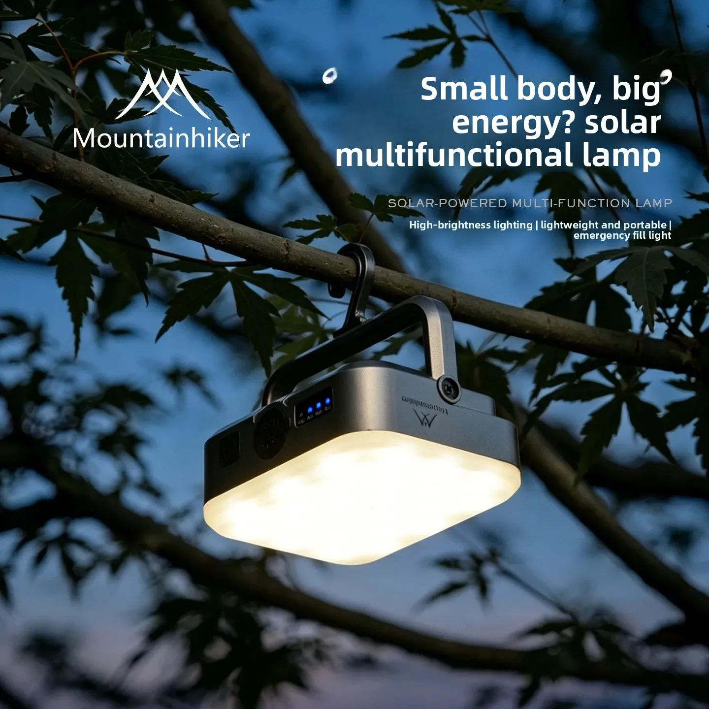 Solar Lantern Hanging - ไฟฉุกเฉินสำหรับนักเดินป่า โคมไฟตั้งแคมป์พลังงานแสงอาทิตย์แบบพกพา ไฟ LED แบบแขวนสำหรับเต็นท์กลางแจ้ง ชาร์จไฟได้