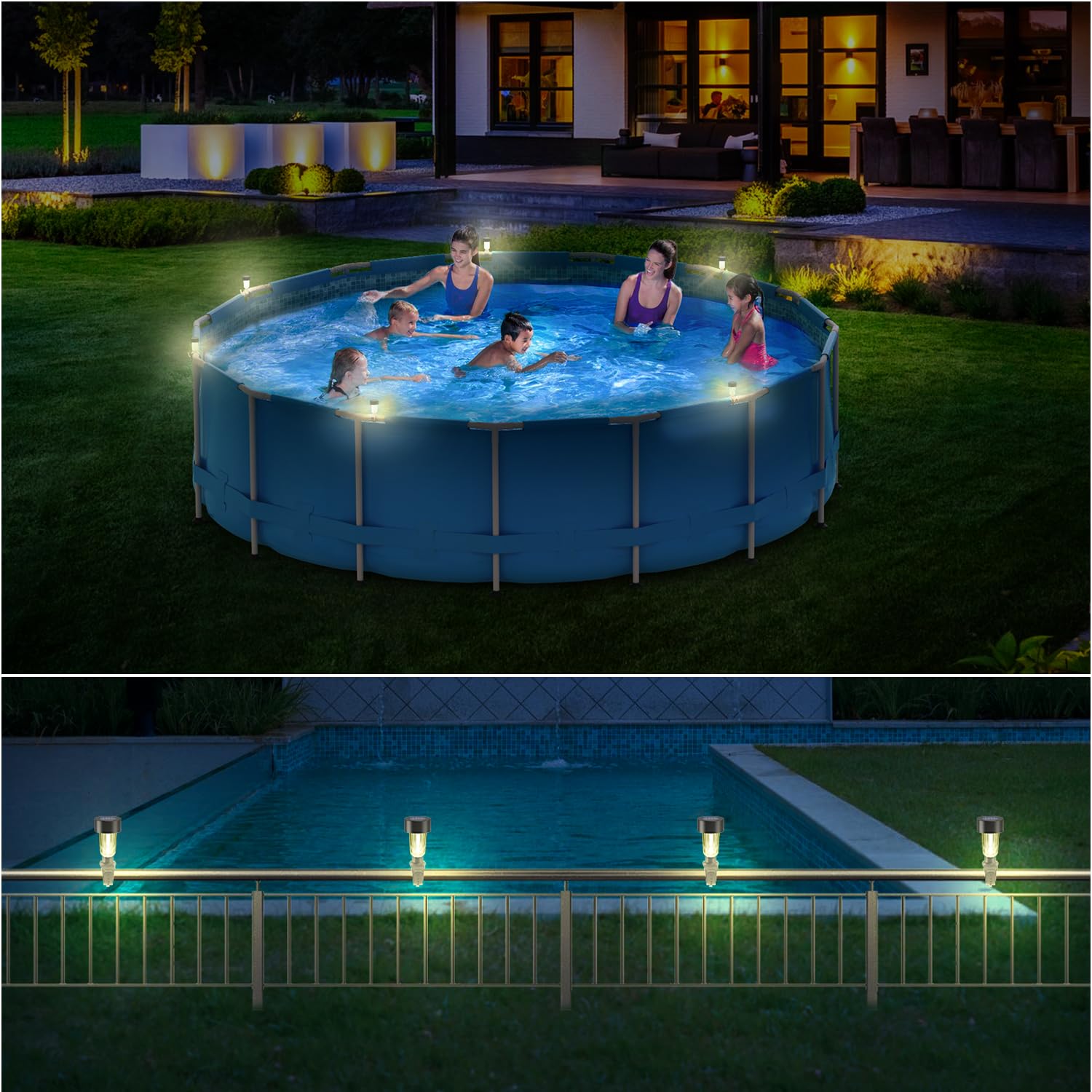กรอบไฟสระว่ายน้ําพลังงานแสงอาท - Outdoor Lighting On Fence บทวิจารณ์และราคา