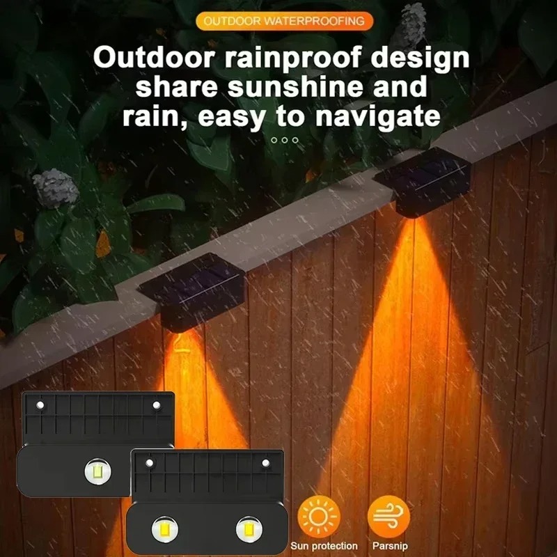 1/2/4 ชิ้น โคมไฟติดผนังพลังงาน - Outdoor Lighting On Fence บทวิจารณ์และราคา