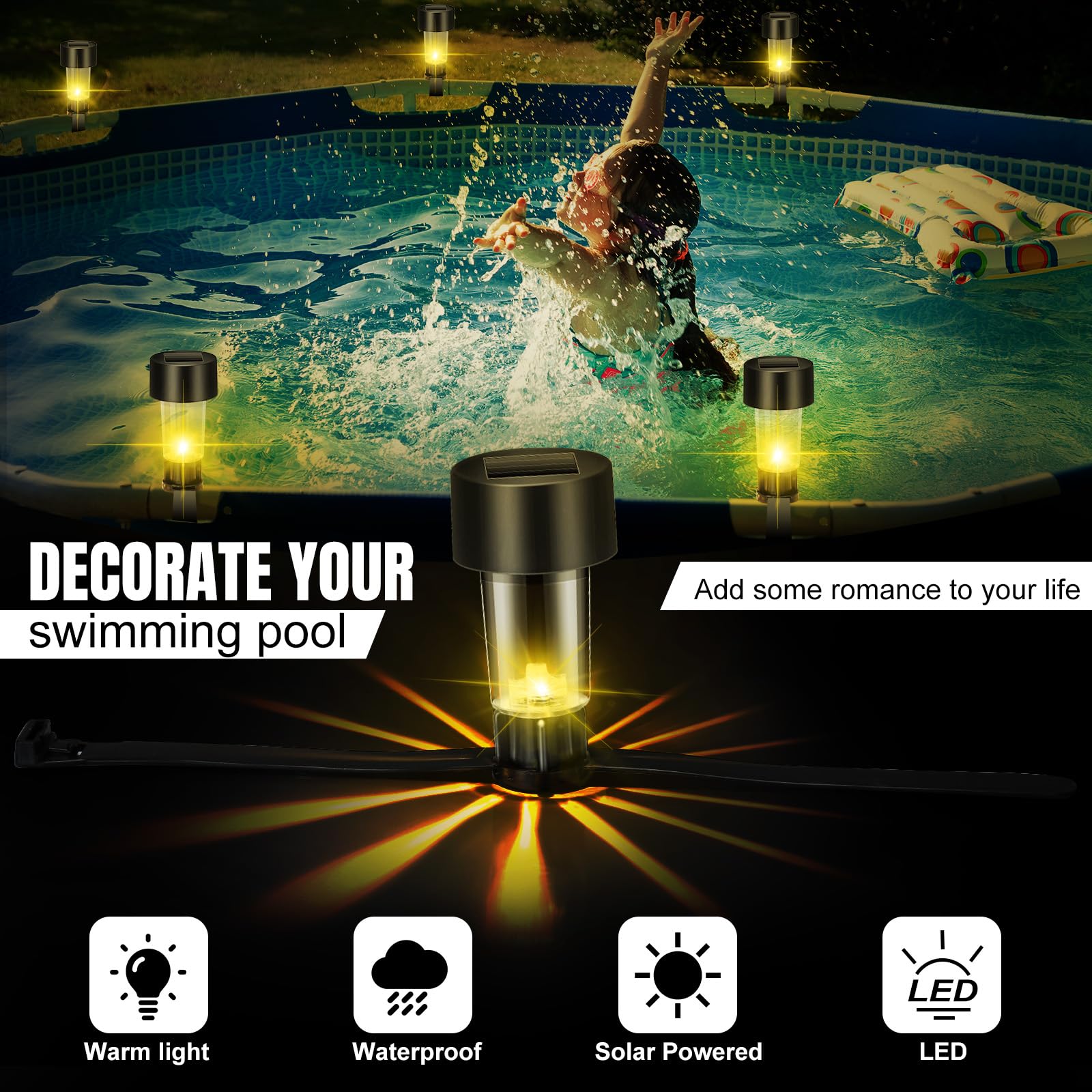 6 แพคเกจกรอบไฟสระว่ายน้ําพลังง - Outdoor Lighting On Fence บทวิจารณ์และราคา