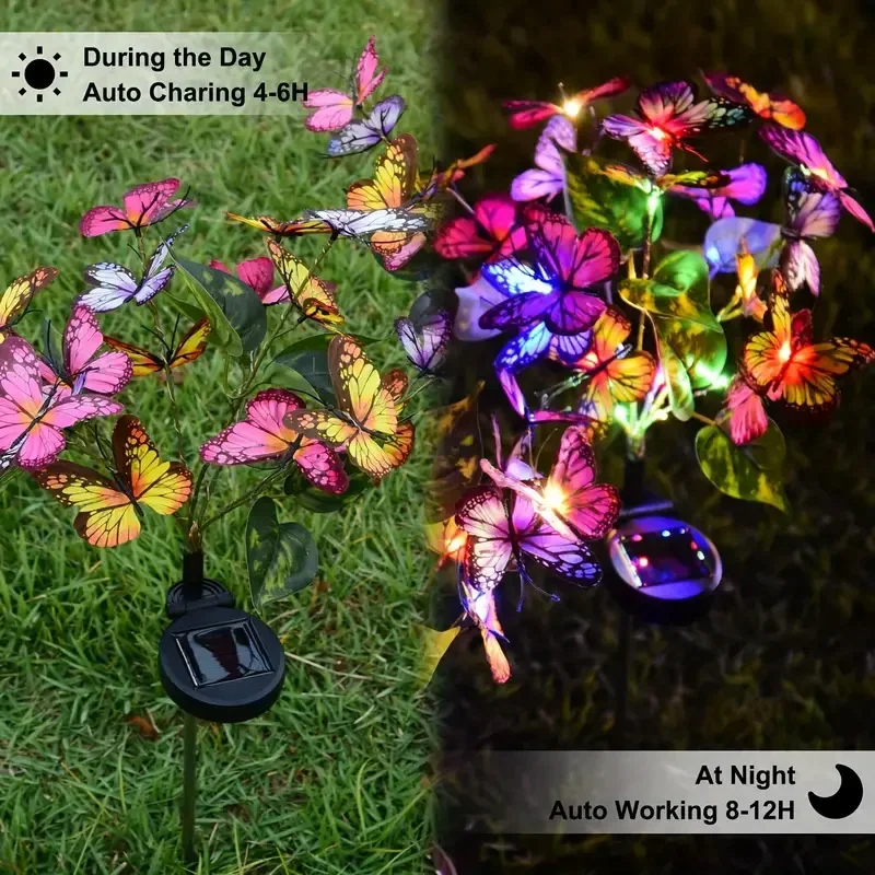 พลังงานแสงอาทิตย์ LED สวนผีเสื - Outdoor Lighting Ground บทวิจารณ์และราคา
