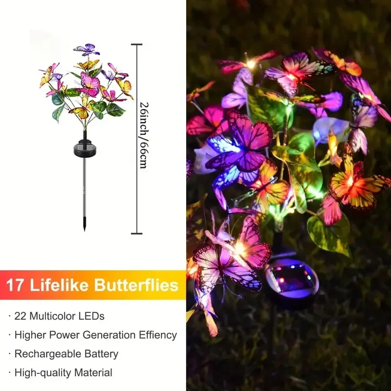 พลังงานแสงอาทิตย์ LED สวนผีเสื - Outdoor Lighting Ground บทวิจารณ์และราคา