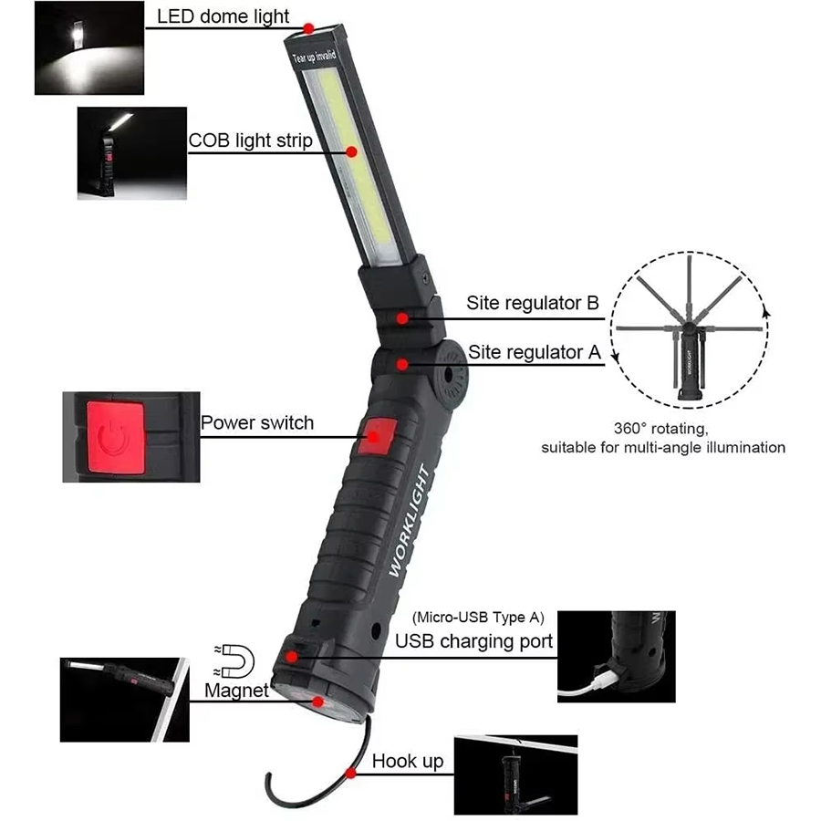 ไฟฉาย LED แบบพกพาพร้อมตะขอแม่เ - Outdoor Lighting B&Q บทวิจารณ์และราคา