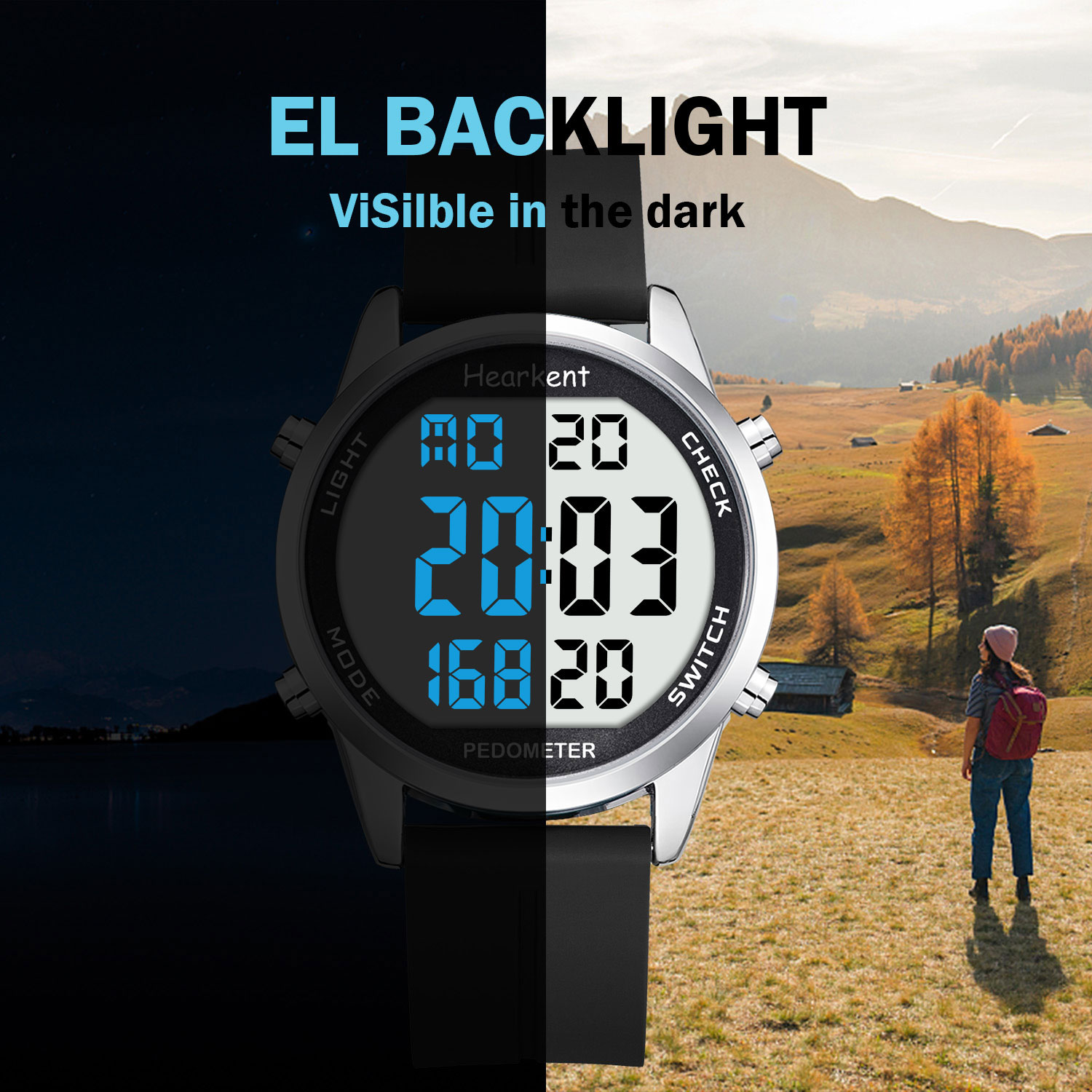 Hearkent Pedometer นาฬิกาผู้ชา - Outdoor Lighting For Steps บทวิจารณ์และราคา