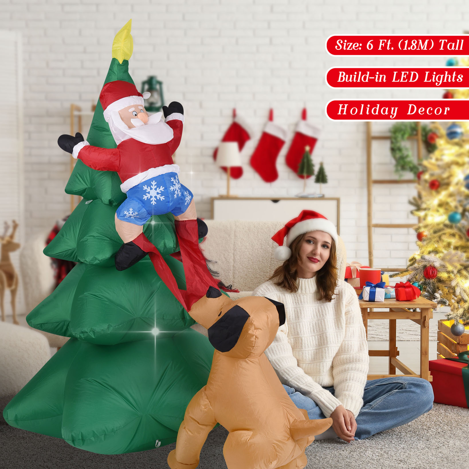 ตุ๊กตาสุนัขเป่าลมคริสต์มาส พร้ - Outdoor Lighting Tree บทวิจารณ์และราคา