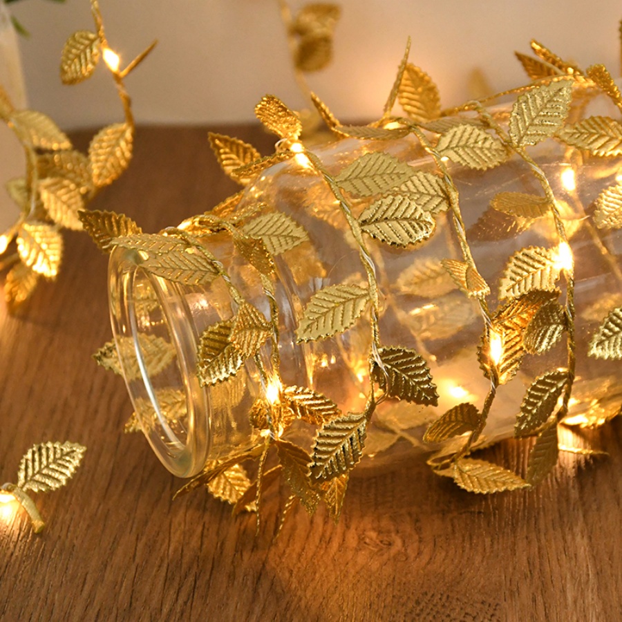 ไฟประดับรูปใบไม้สีทอง สายทองแด - Lighting Wedding Outdoor บทวิจารณ์และราคา