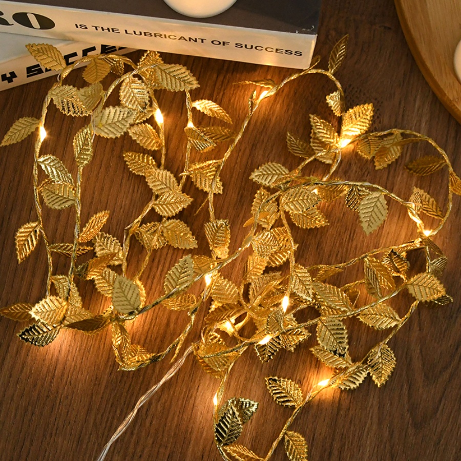 ไฟประดับรูปใบไม้สีทอง สายทองแด - Lighting Wedding Outdoor บทวิจารณ์และราคา