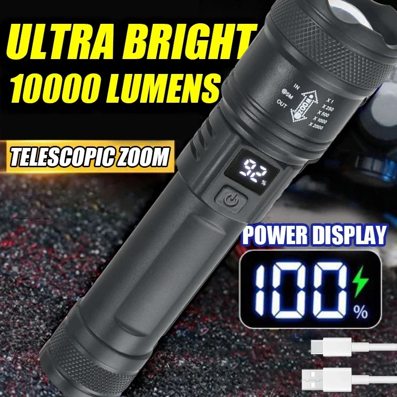 ไฟฉาย LED ทรงพลัง9900LM ไฟฉาย  - Outdoor Lighting Battery Operated บทวิจารณ์และราคา