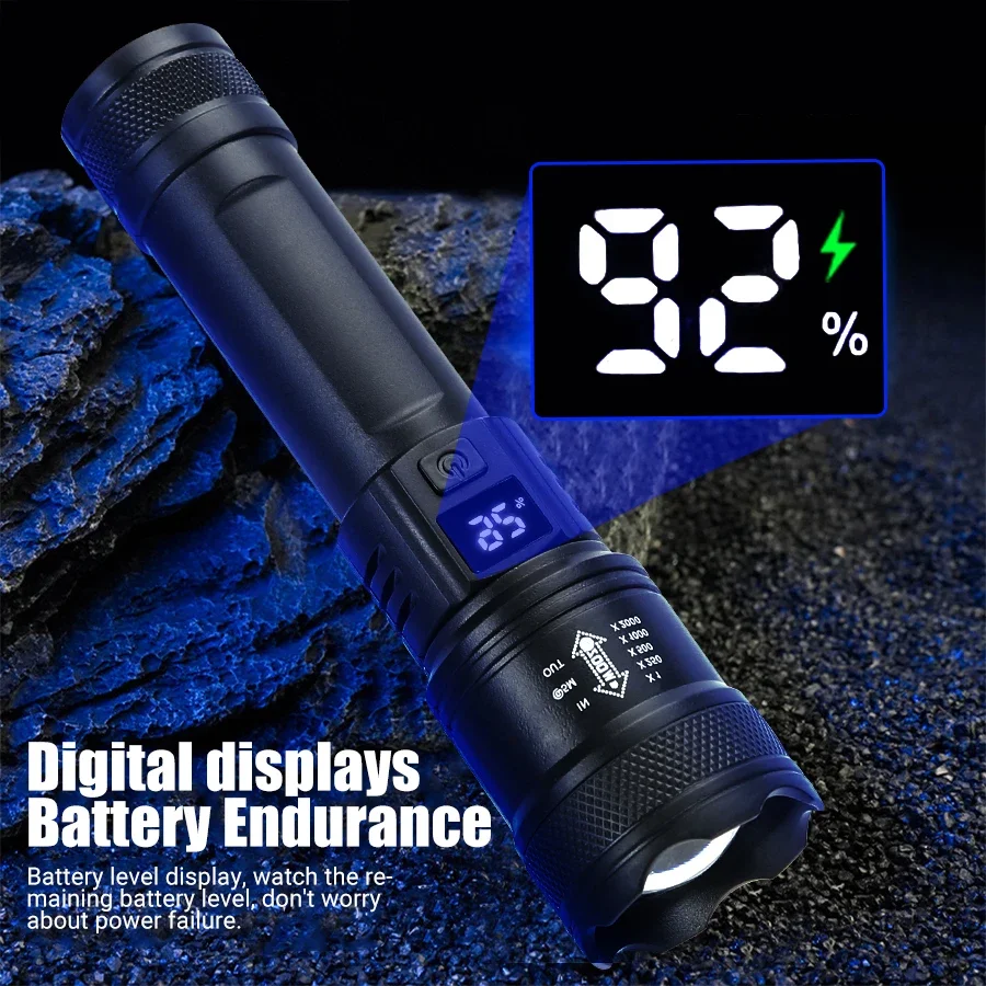 ไฟฉาย LED ทรงพลัง9900LM ไฟฉาย  - Outdoor Lighting Battery Operated บทวิจารณ์และราคา