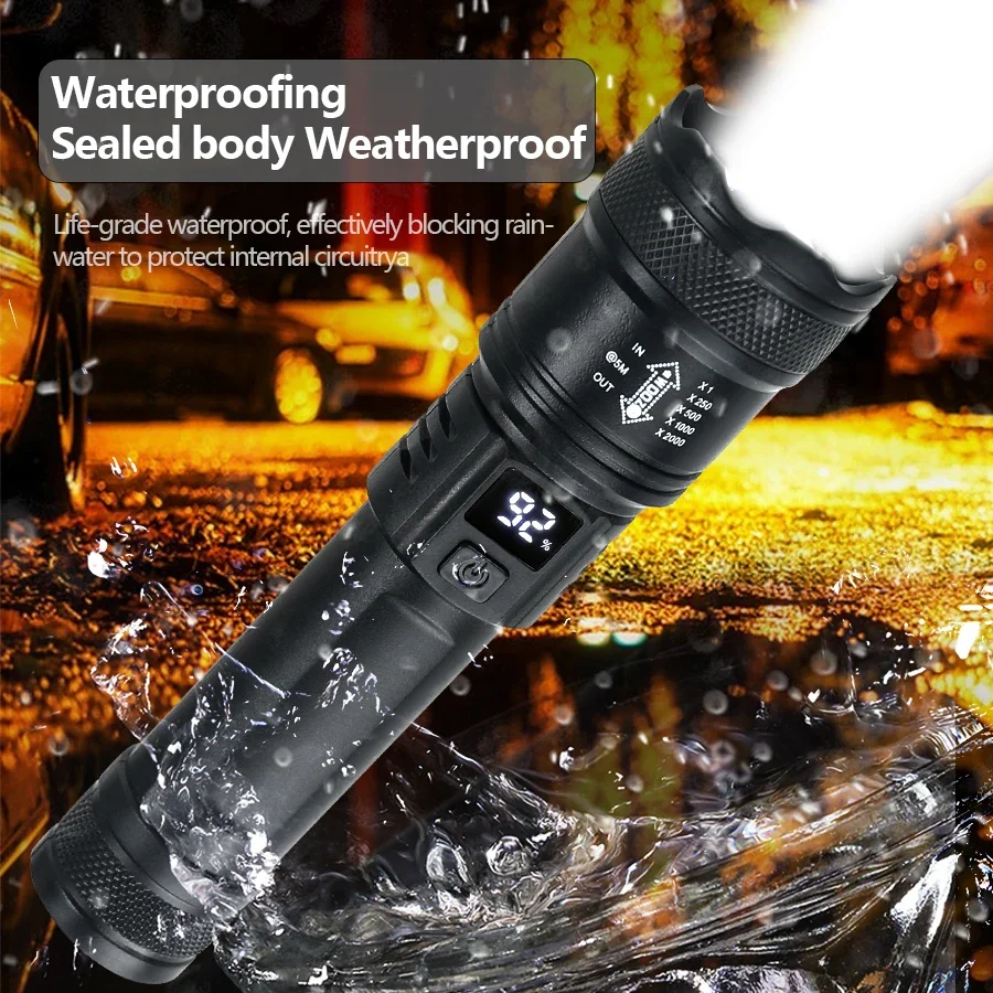 ไฟฉาย LED ทรงพลัง9900LM ไฟฉาย  - Outdoor Lighting Battery Operated บทวิจารณ์และราคา