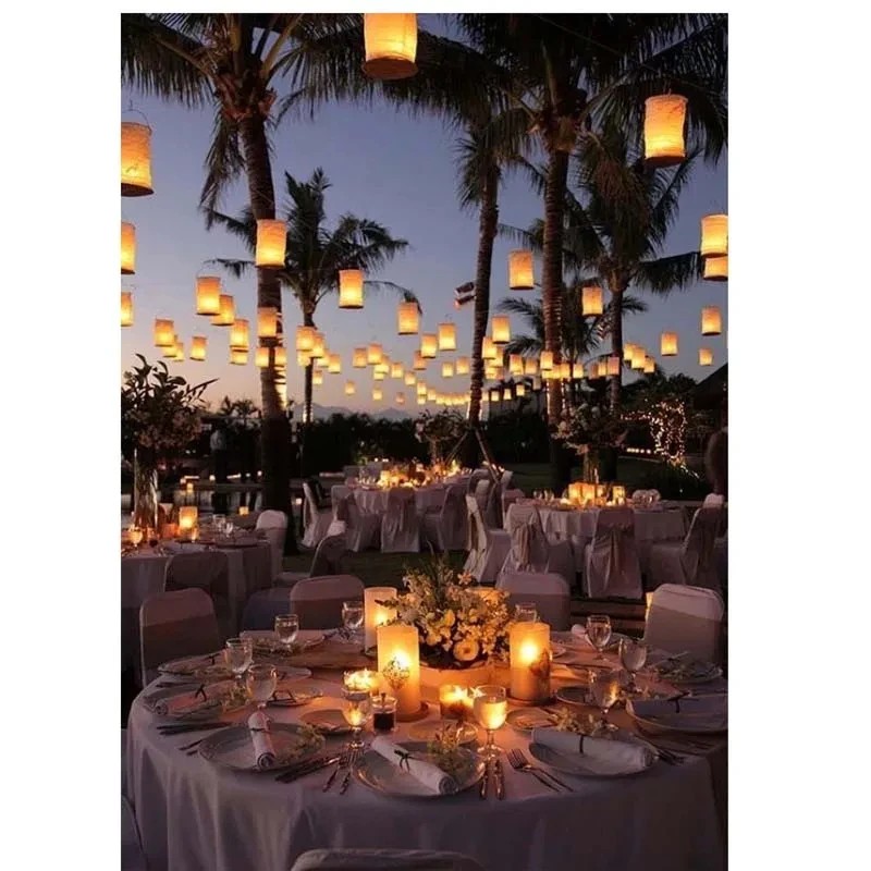 โคมไฟกระดาษทรงกระบอกสีขาวคุณภา - Lighting Wedding Outdoor บทวิจารณ์และราคา