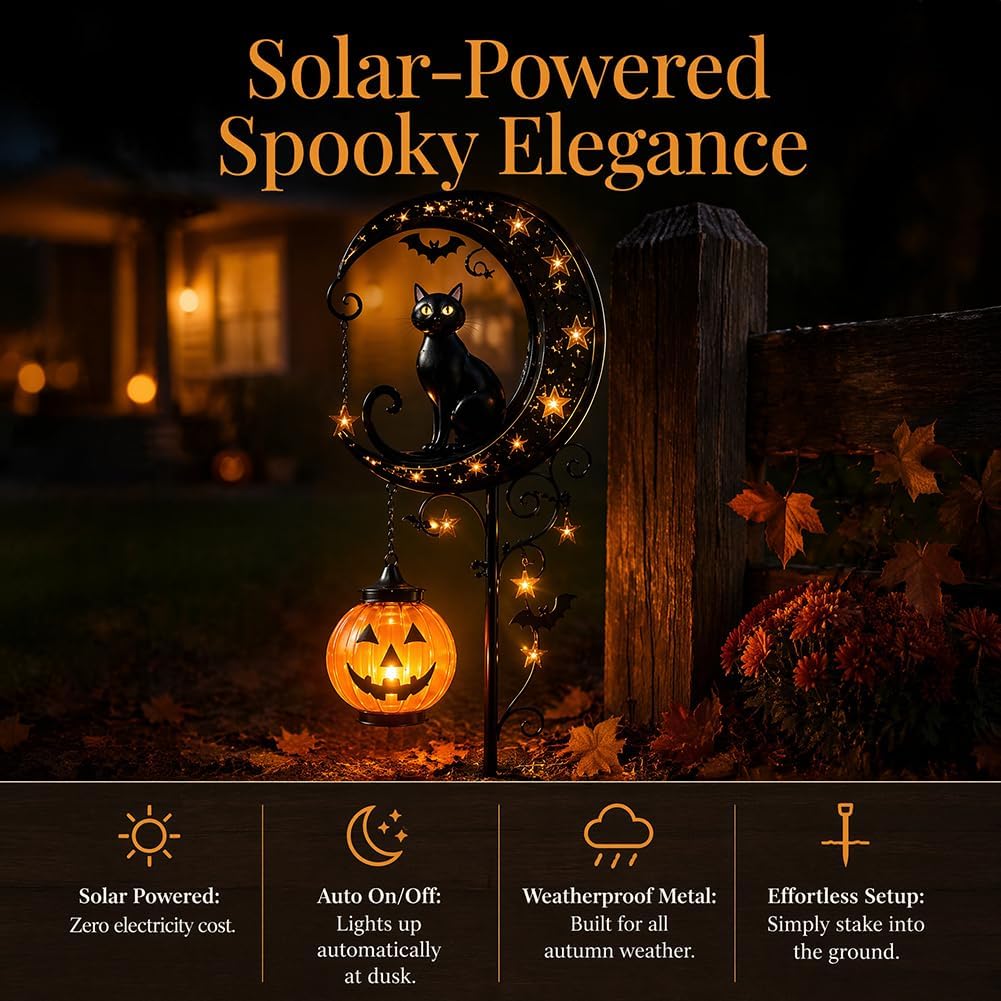 ไฟประดับสวนรูปแมวดำและฟักทองสำ - Outdoor Lighting Ground บทวิจารณ์และราคา