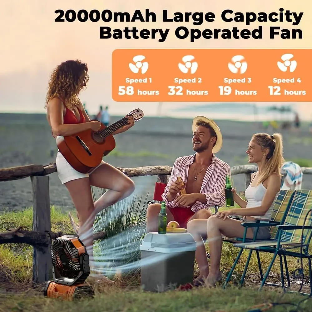 พัดลมตั้งโต๊ะแบบพกพา 20000mAh  - Outdoor Lighting Battery Operated บทวิจารณ์และราคา