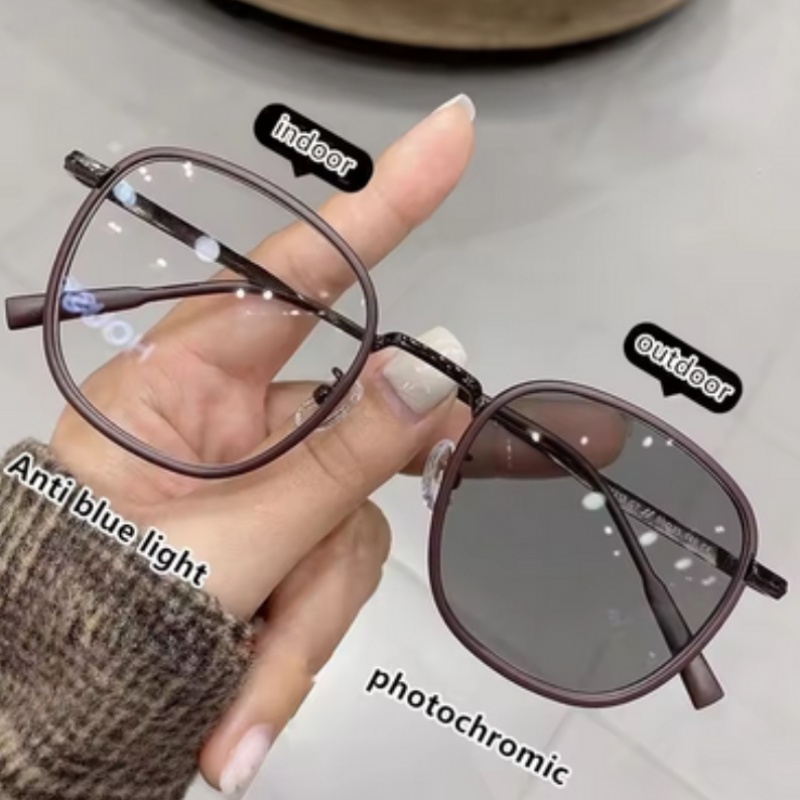 แว่นตาเปลี่ยนสีโลหะทรงสี่เหลี่ - Color Changing Outdoor บทวิจารณ์และราคา